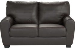 HOME Stefano Regular Leather and Leather Effect Sofa - Choc